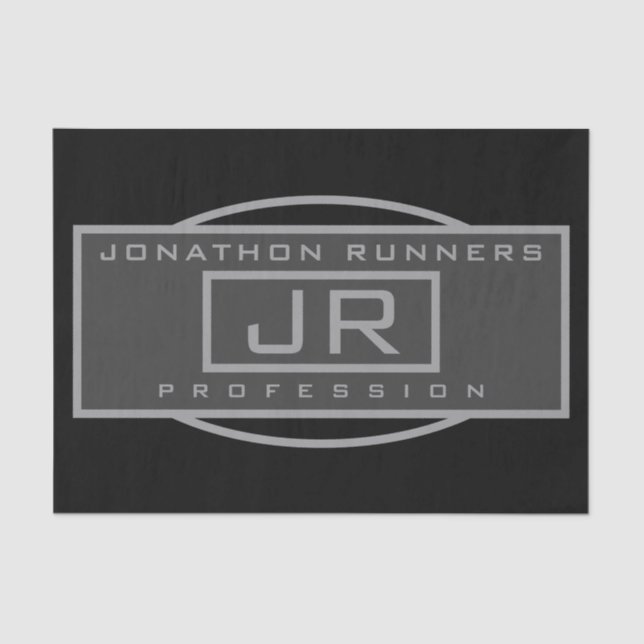 Papel De Seda Esportivo Geométrico Escuro Cinzento e Preto (Frente )