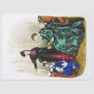 Papel De Seda Esposas De Vintage Em Decoupage Azul Verde Cor-De-