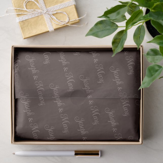 Papel De Seda Espresso Brown & Soft Stone Golf Course Wedding  (Presente)