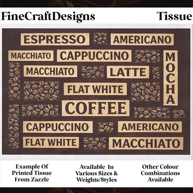 Papel De Seda Espresso Latte Cappuccino Colagem FC7 Decoupagem (Criador carregado)