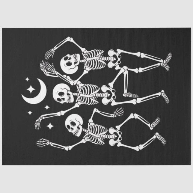 Papel De Seda Esqueleto Dançante Feliz Queda de Halloween (Frente )
