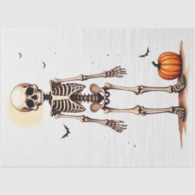Papel de Seda Esqueleto de Halloween (Frente )
