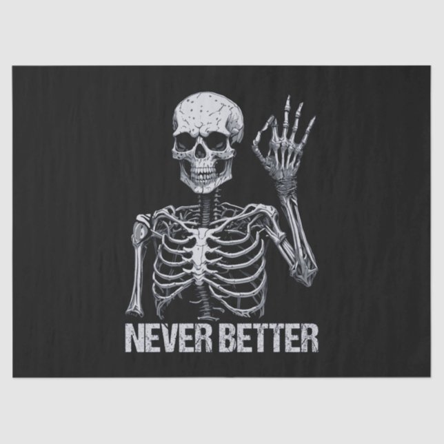 Papel De Seda Esqueleto de Halloween - Nunca melhor (Frente )