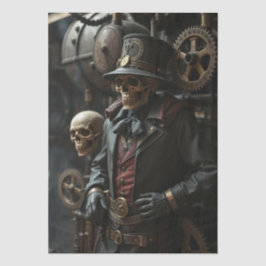 Papel De Seda Esqueleto Steampunk de Halloween