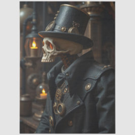 Papel De Seda Esqueleto Steampunk de Halloween