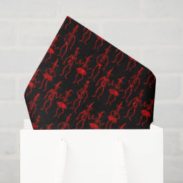 Papel De Seda Esqueleto Vermelho de Halloween