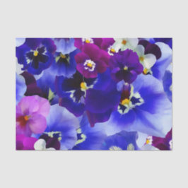 Papel De Seda Esquema de Flor Azul