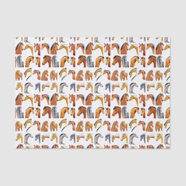 Papel De Seda Esquemas de Cavalos (Frente )