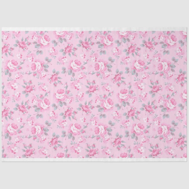 Papel De Seda Esquerda Popular Floral Moderna (Frente )