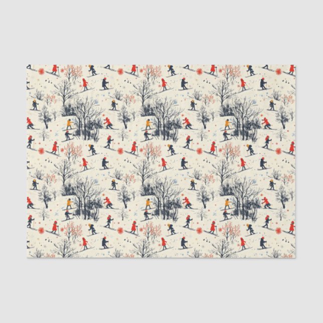 Papel De Seda Esqui festivo de Natal (Frente )