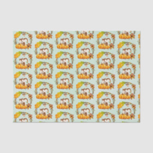 Papel De Seda Esquilo e Pumpkins - Padrão Russo de Ferida