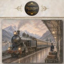 Papel de Seda Estação de Trem Vintage
