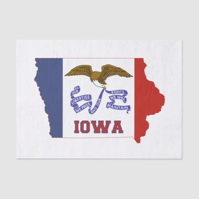 Papel De Seda Estado de Iowa e mapa (Frente )