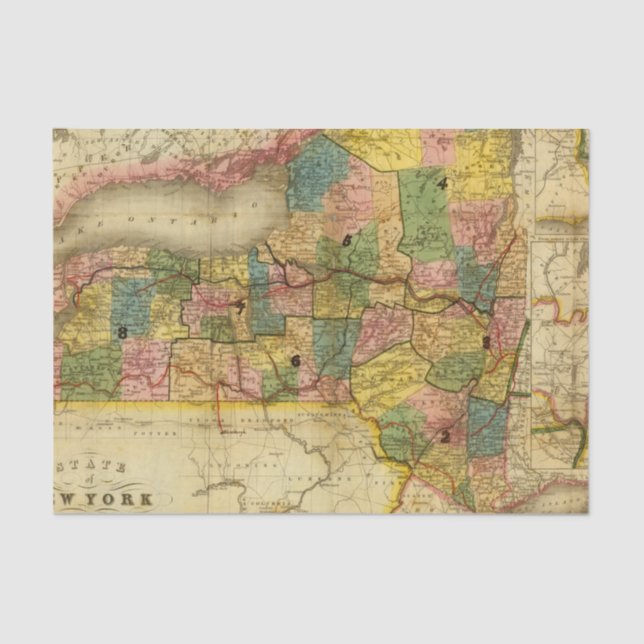 Papel De Seda Estado de New York pela rebarba do AO (Frente )