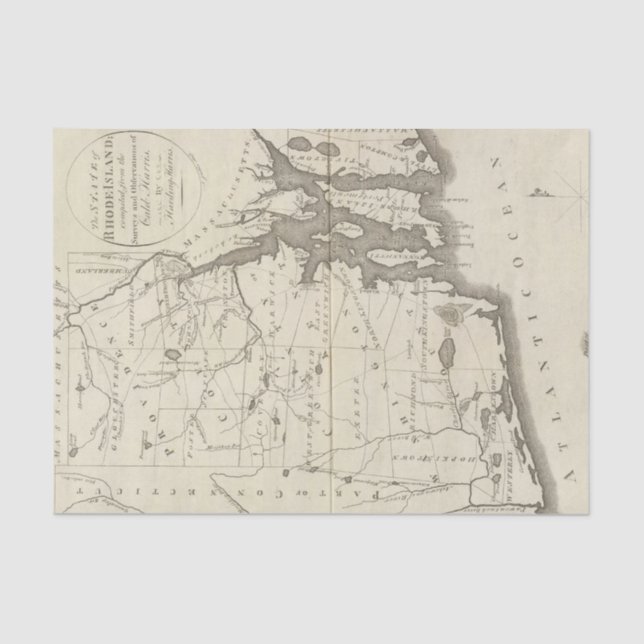 Papel De Seda Estado de Rhode - ilha (Frente )