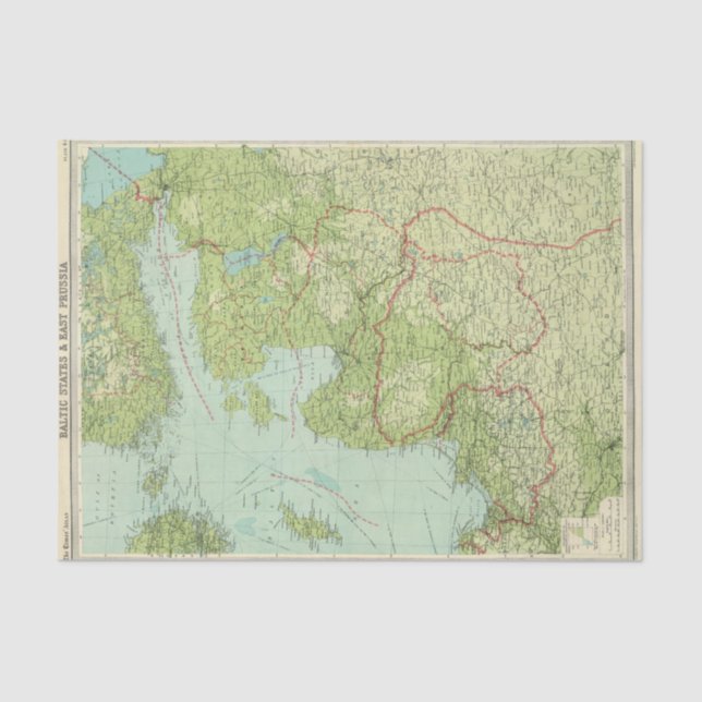 Papel De Seda Estados Bálticos & Prússia do leste (Frente )