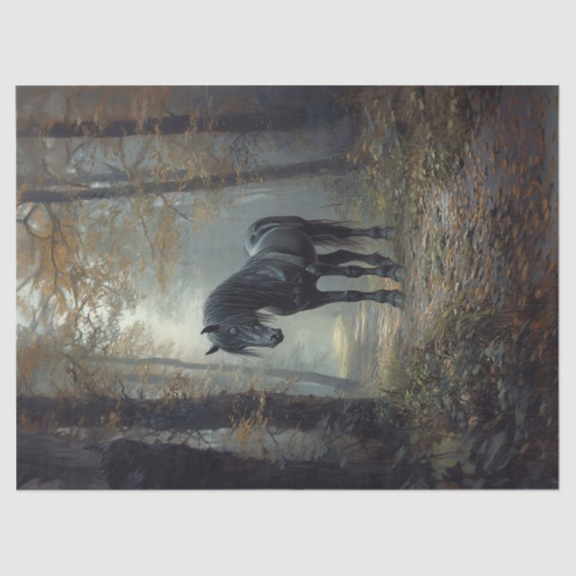 Papel De Seda Estalhão Negro na Sequência de Florestas (Frente )