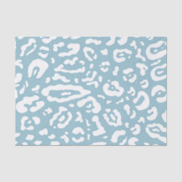 Papel De Seda Estampa Animal de Guepardo Leopardo Azul e Branco 