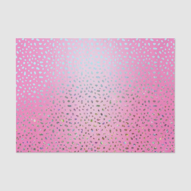 Papel De Seda Estampa de Guepardo Rosa Brilhante (Frente )