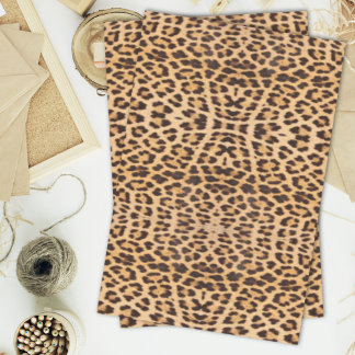 Papel De Seda estampa de leopardo selvagem chic feminino moderno