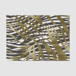 Papel De Seda Estampa de Zebra Preto e Dourado Safari Chic Glamo