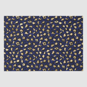 Papel De Seda Estampa Ousada de Leopardo Azul   Padrão Animal Gl
