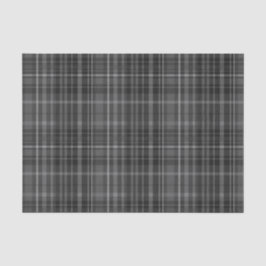 Papel De Seda Estampa Xadrez com Padrão Tartan Preto e Cinza
