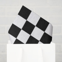 Papel De Seda Estampa Xadrez Preto e Branco
