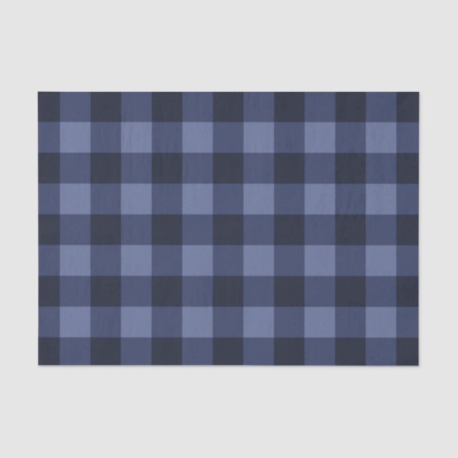 Papel De Seda Estampa Xadrez Tartã Azul (Frente )