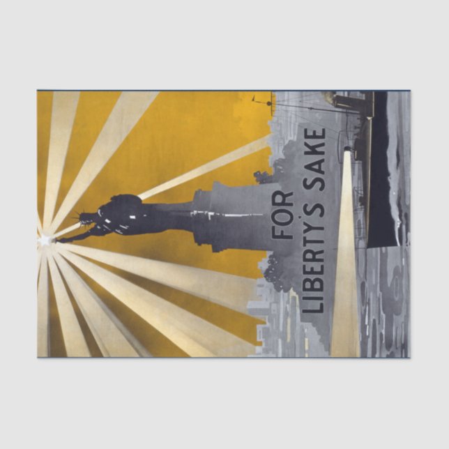 Papel De Seda Estátua da Liberdade - Tocha e Segunda Guerra Mund (Frente )