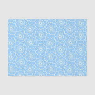 Papel De Seda Estêncil branco hibiscus floral