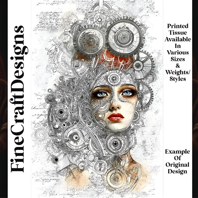 Papel De Seda Estilo Blueprint Industrial Steampunk M8 Decoupage (Criador carregado)