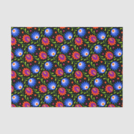 Papel De Seda Estilo Colorido Mexicano Padrão Floral Negrito Ele