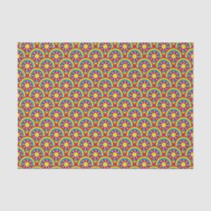 Papel De Seda Estilo de anos setenta Rainbows e padrão gráfico