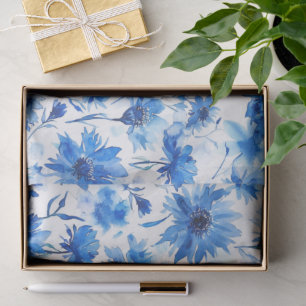 Papel De Seda Estilo de Aquarela Cornflower Tipo Blue Flower