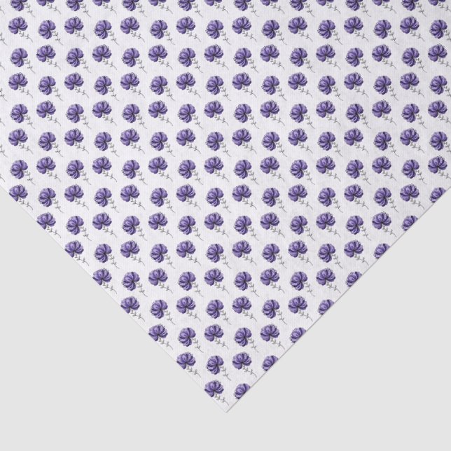 Papel De Seda Estilo de Arte Desenho Flor Roxa Abstrata (Detalhes)