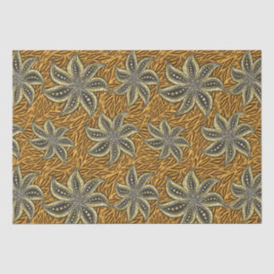 Papel De Seda Estilo de Batik Floral Abstrato africano