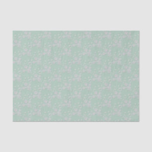 Papel De Seda Estilo de Spray Floral 1, WRAP Seafoam-White-TISSU