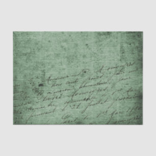 Papel De Seda Estilo de Vintagem Manuscrito em um Fundo Verde
