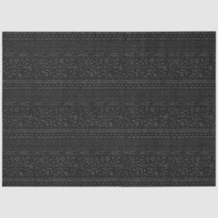 Papel De Seda Estilo embutido preto vírgula floral