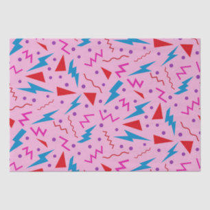 Papel De Seda Estilo geométrico Memphis anos 80 90 rosa