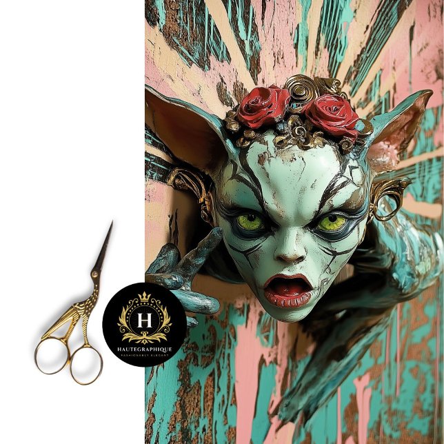 Papel De Seda Estilo Gótico Assustador com Rosas de Decoupage (Criador carregado)