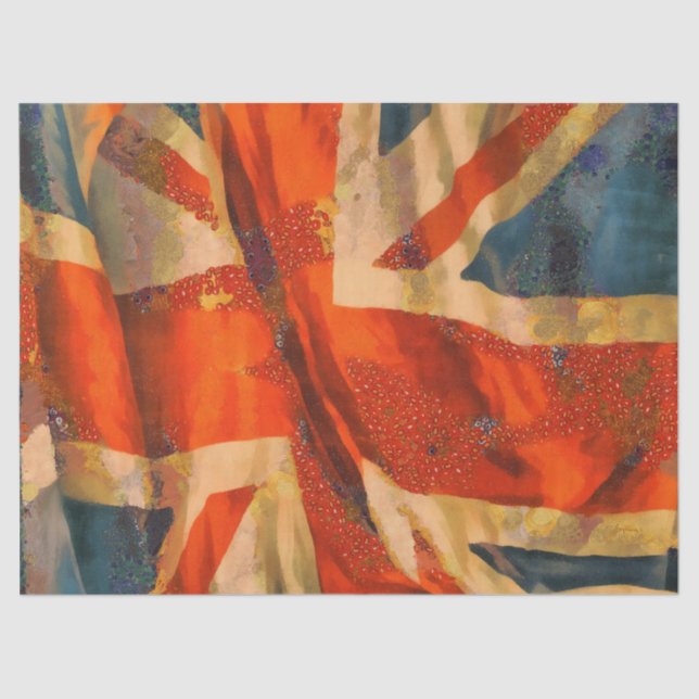 Papel De Seda Estilo Grunge Union Jack British Flag Waving (Frente )