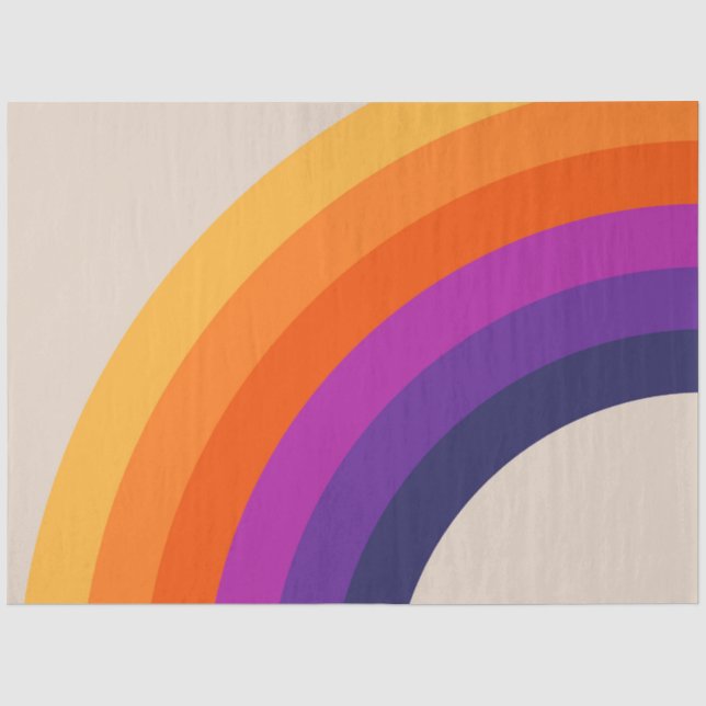 Papel De Seda Estilo retrô colorido arte arco-íris (Frente )