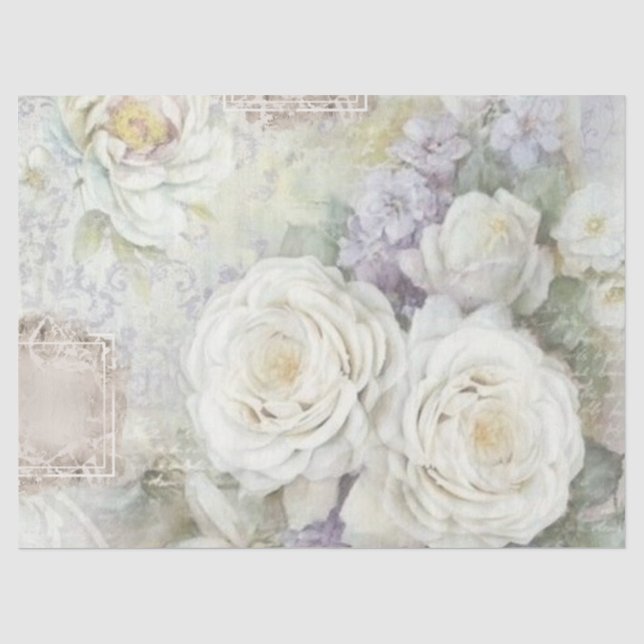 Papel De Seda Estilo Shabby Chic Série Lilás Design 29 (Frente )