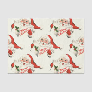 Papel De Seda Estilo Vintage Feliz Leitura do Papai Noel