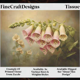 Papel De Seda Estilo Vintage Foxglove Illustration EG1R Decoupag