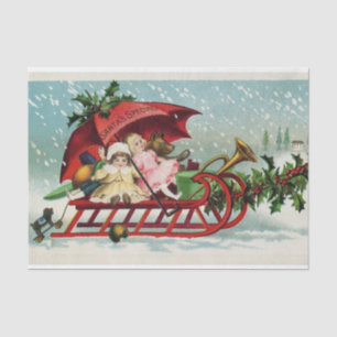 Papel De Seda Estilo Vintage Sled de Natal dos Brinquedos
