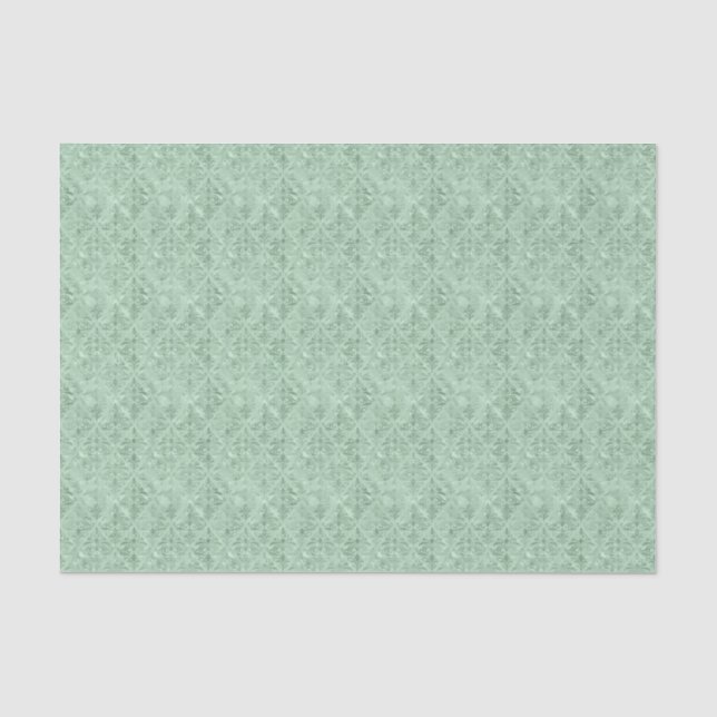 Papel De Seda Estilo Vitoriano Verde Mint Damask Decoupage de Lu (Frente )