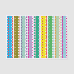 Papel De Seda Estirpes Simples Coloridas do Arco-Íris a Negrito